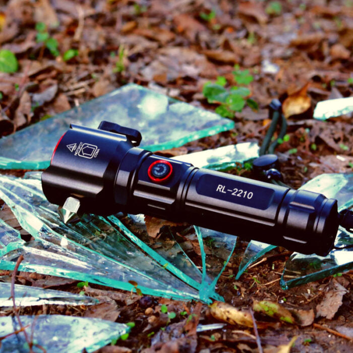 Multi-Functional 1KM Long Range Led Emergency Flashlight With Type-C Charging Powerbank Function