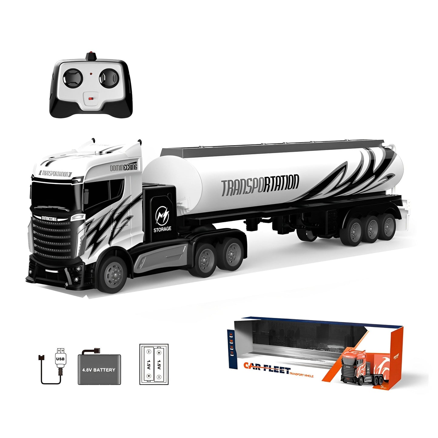 4 Channel 2.4GHz Remote Control 1:16 2WD Truck Trailer Toy For Kids