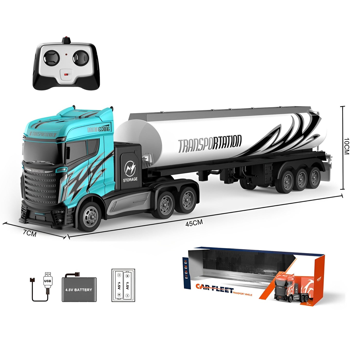 4 Channel 2.4GHz Remote Control 1:16 2WD Truck Trailer Toy For Kids